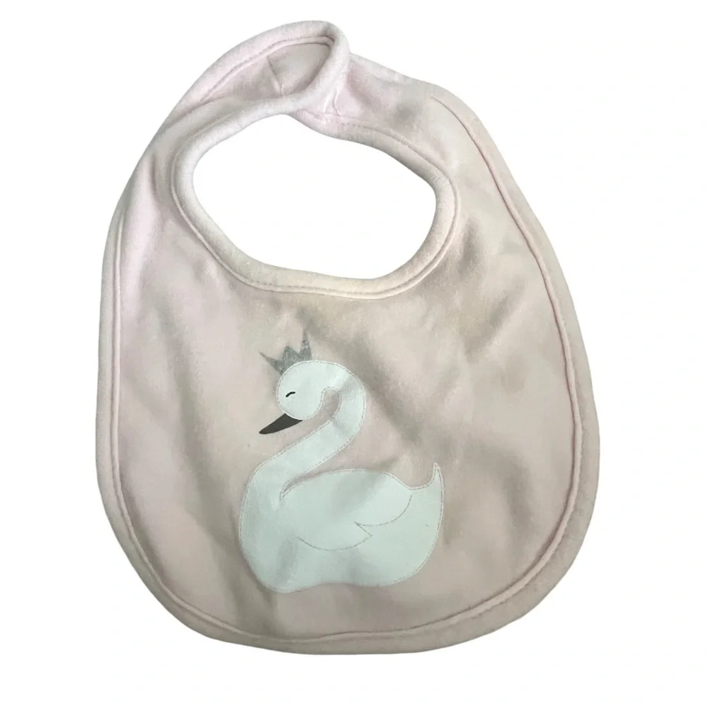Bundle of Baby Girl Bibs. 5 Pair. Clothe colorful Pink, White and Blue.